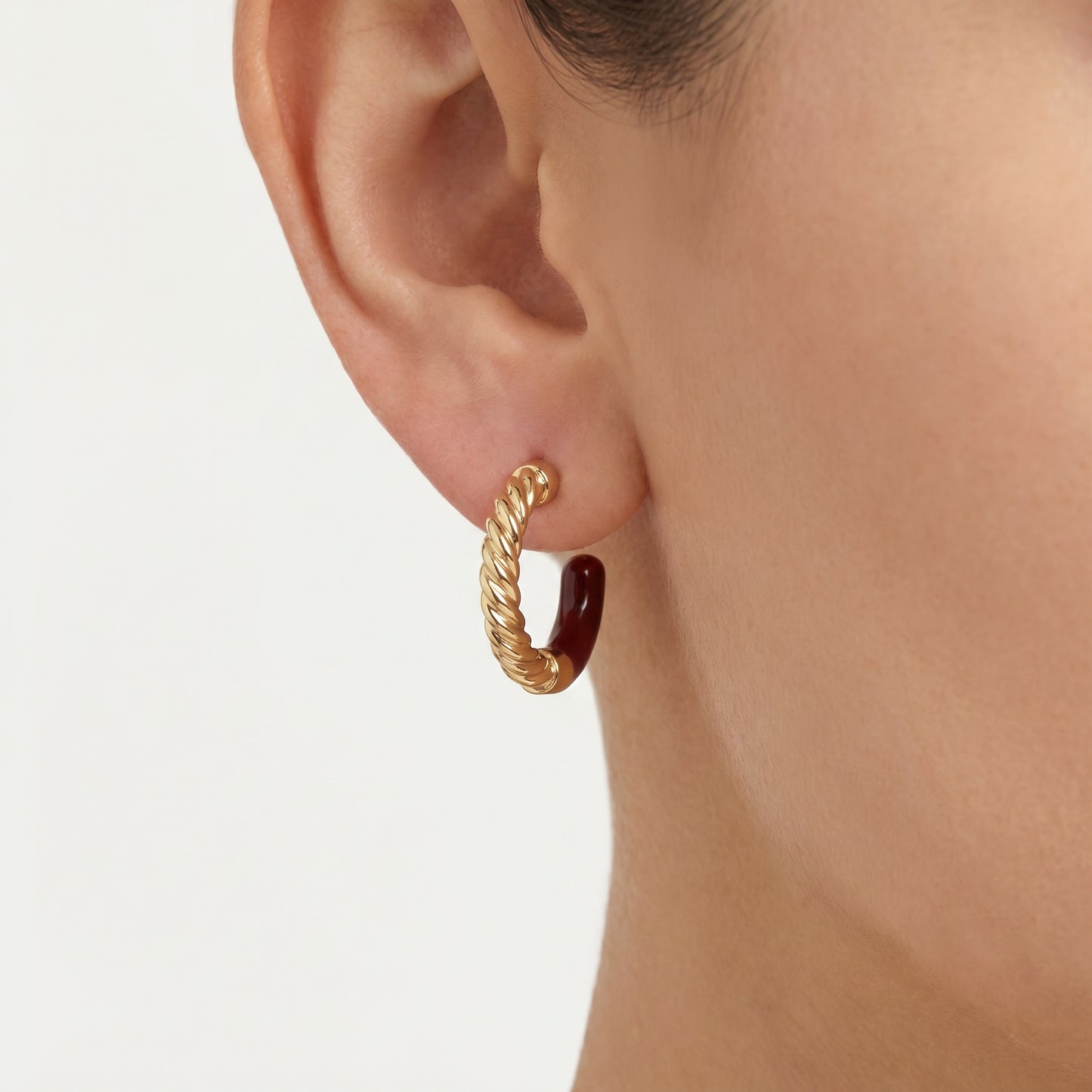 Ellery Painted Gold Hoop Earrings