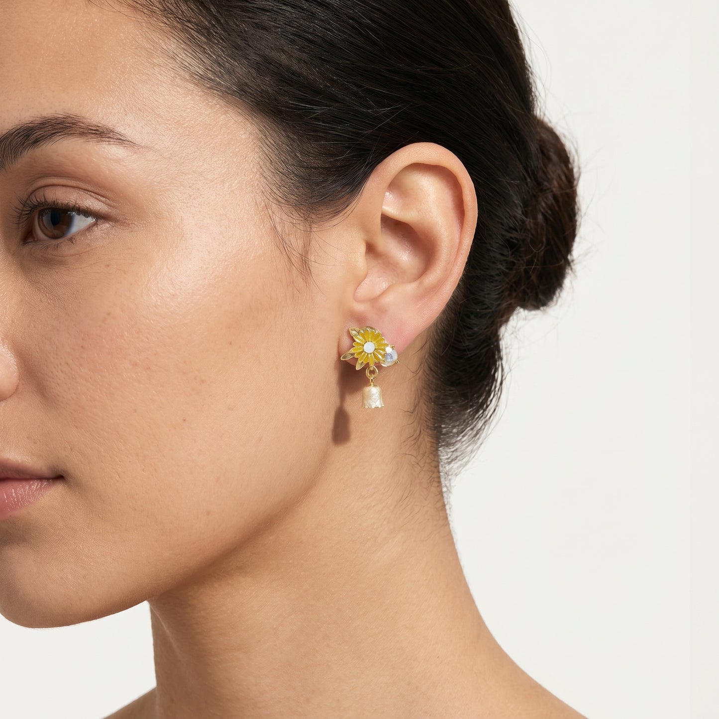 Marina Canary Yellow Floral Dangle Earrings