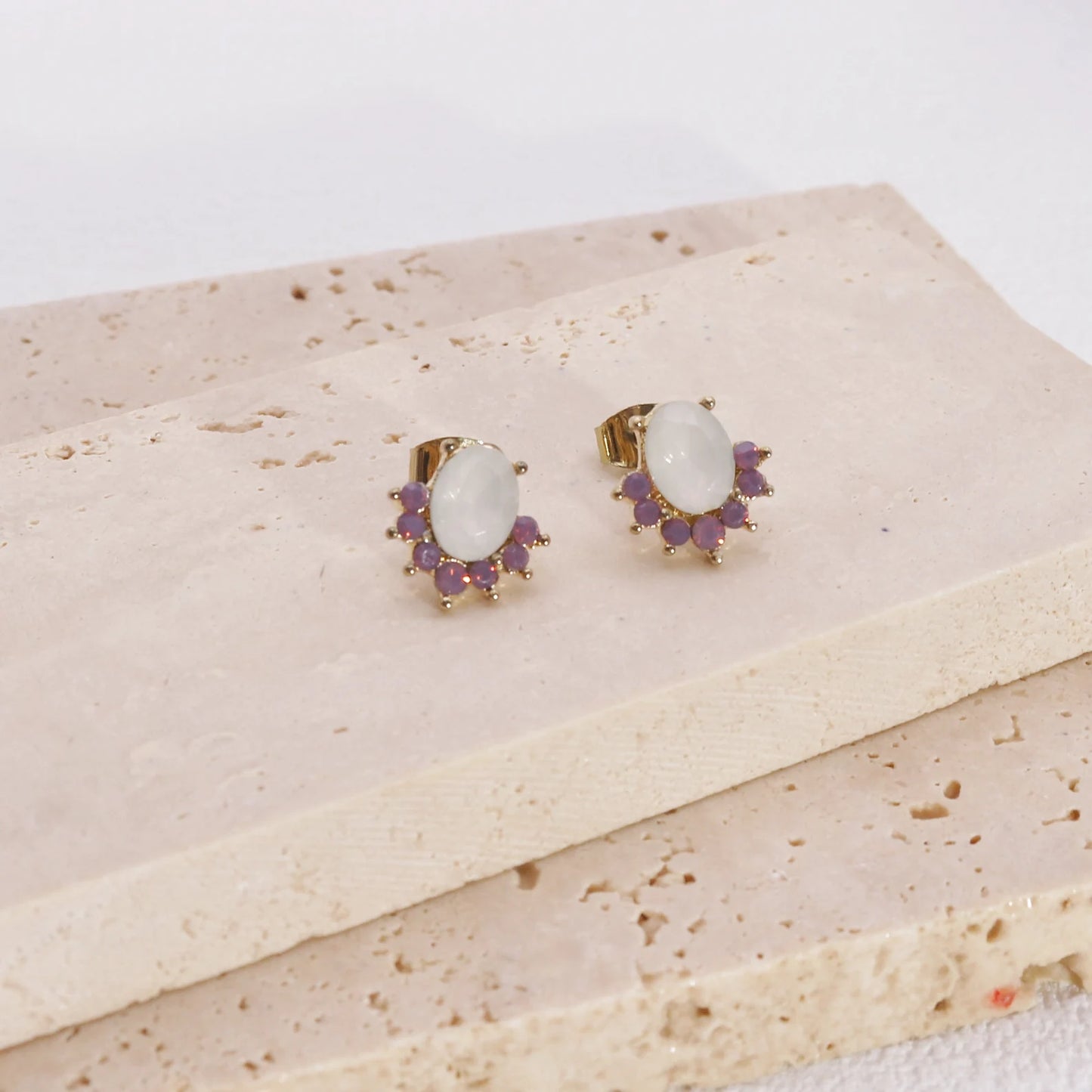 Reba Dainty CZ Crystal Stud Earrings