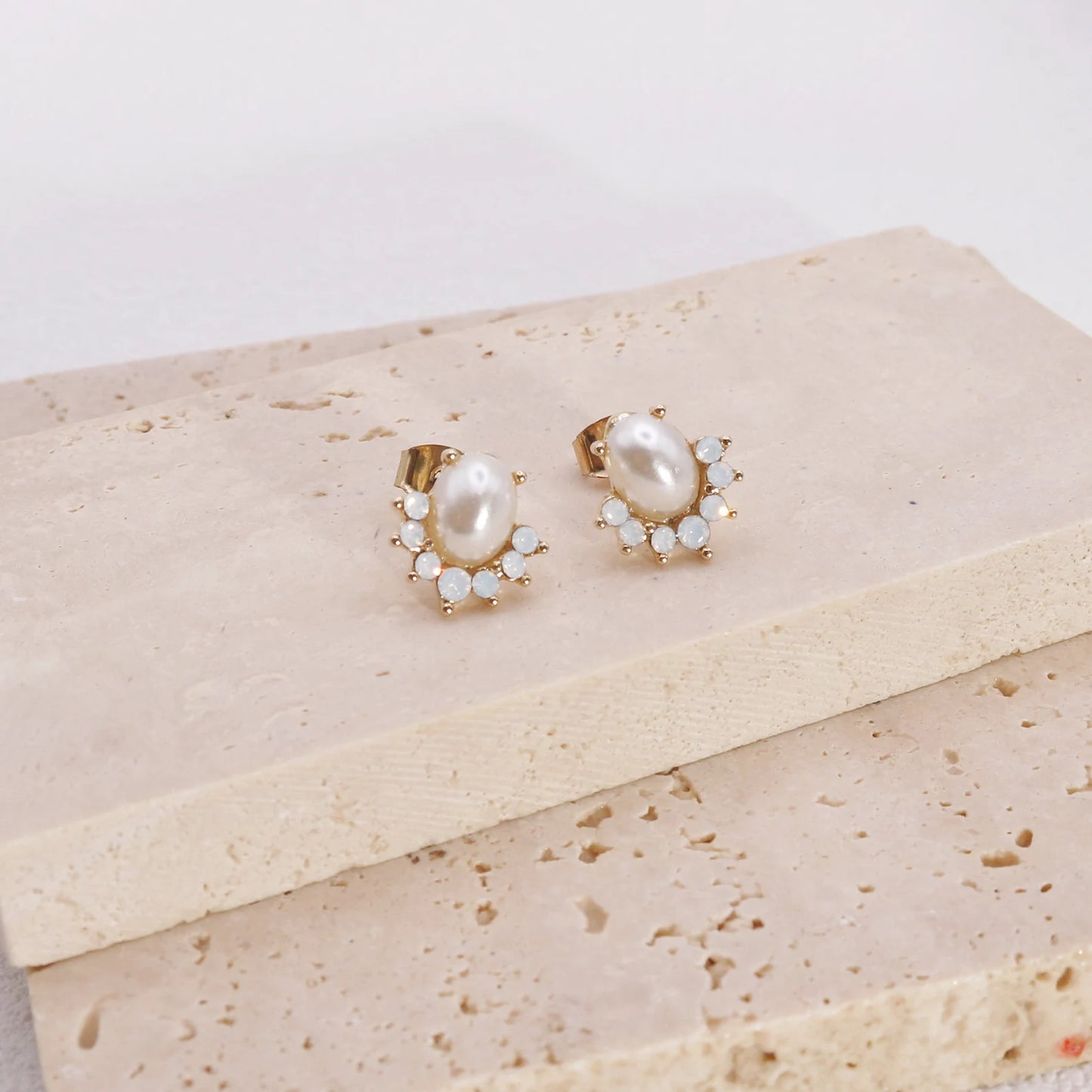 Reba Dainty CZ Crystal Stud Earrings