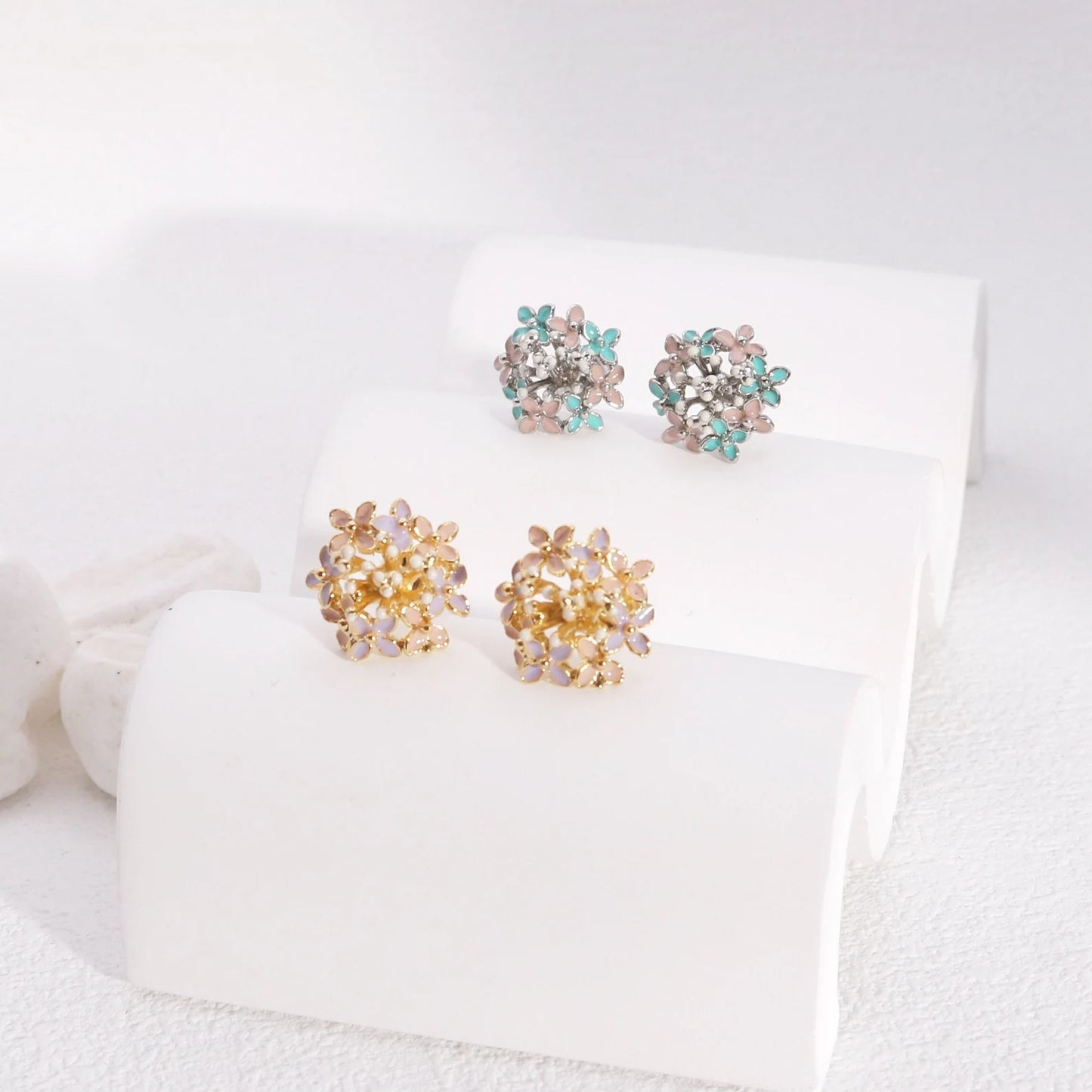 Charlotte Mini Floral Bouquet Stud Earrings