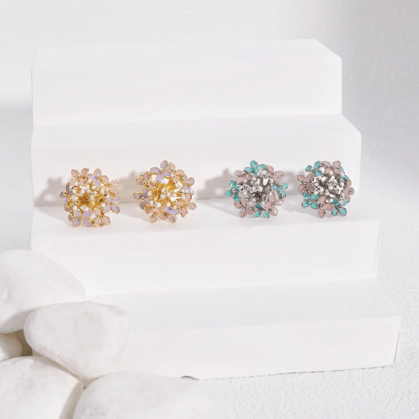 Charlotte Mini Floral Bouquet Stud Earrings