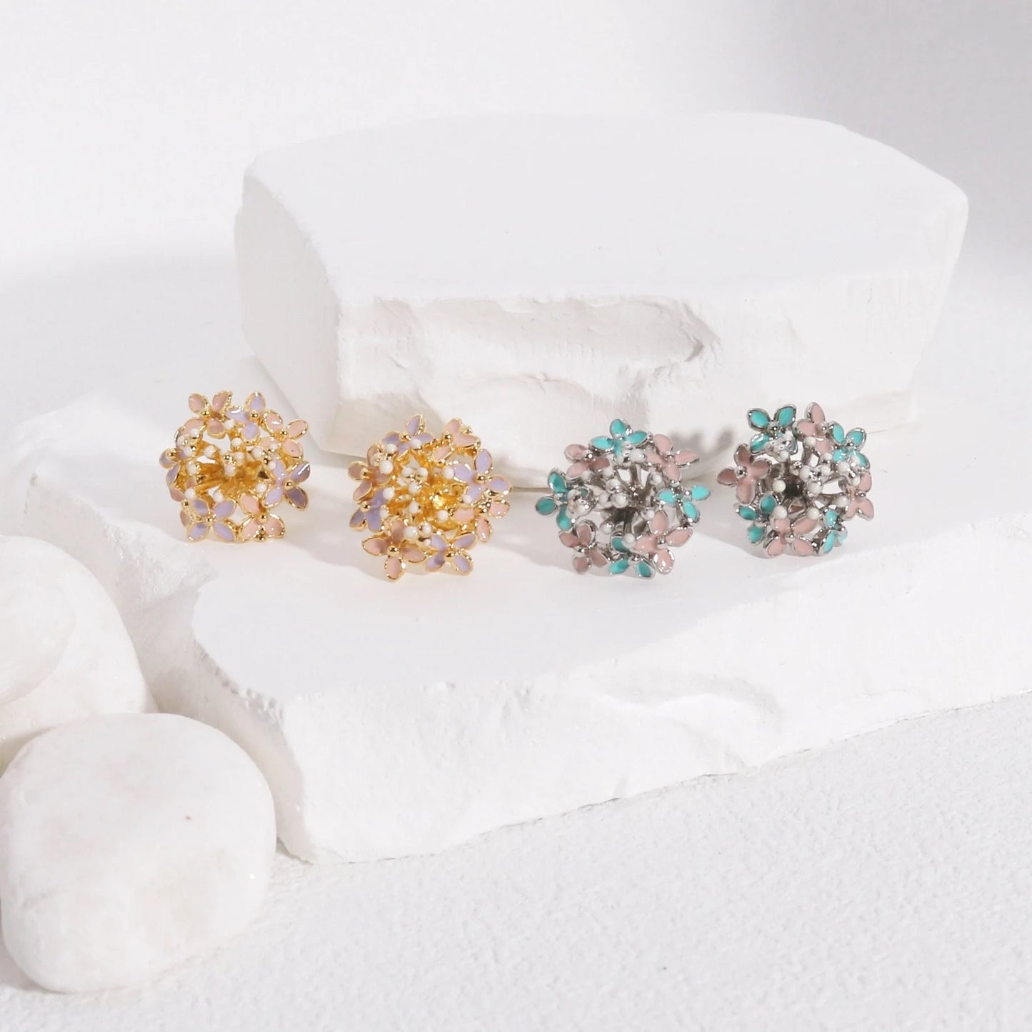 Charlotte Mini Floral Bouquet Stud Earrings