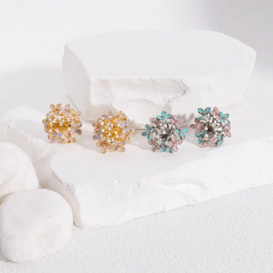 Charlotte Mini Floral Bouquet Stud Earrings