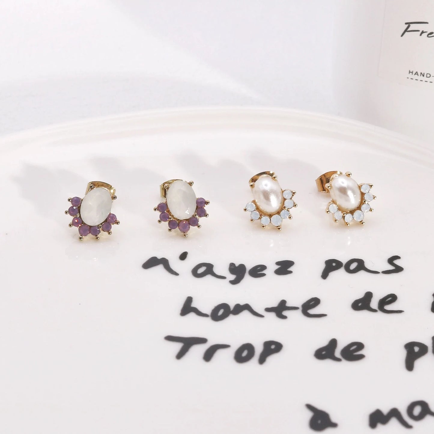 Reba Dainty CZ Crystal Stud Earrings