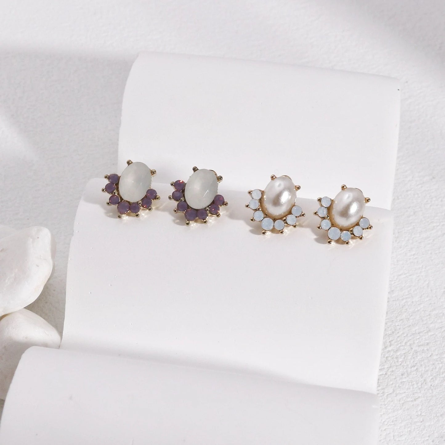 Reba Dainty CZ Crystal Stud Earrings